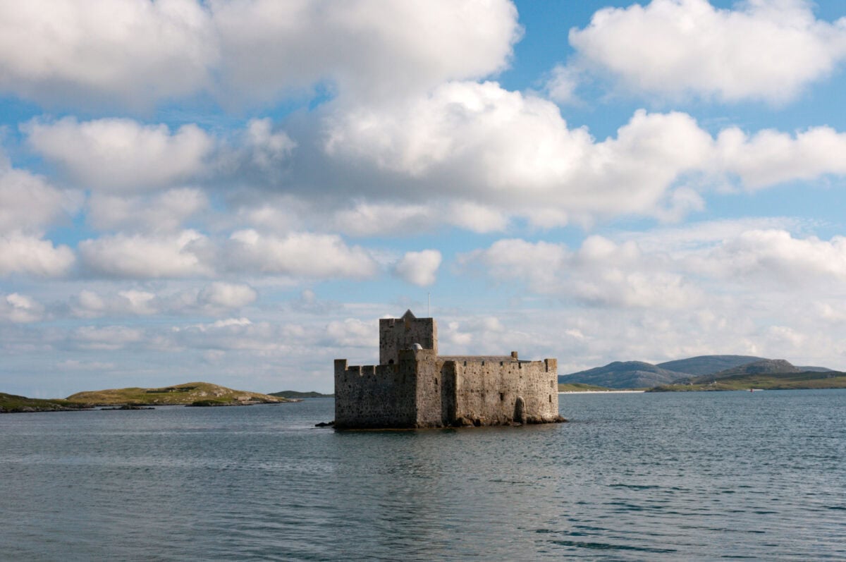 kisimul castle in the bay at castlebay on the isle of barra in the outer hebrides