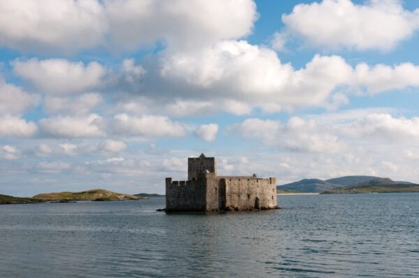 kisimul castle in the bay at castlebay on the isle of barra in the outer hebrides